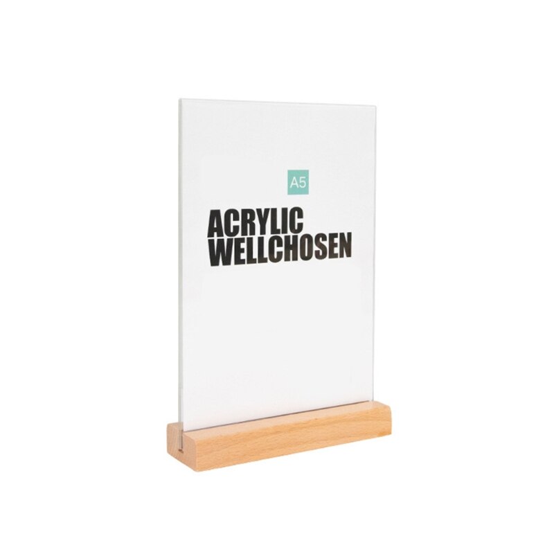 Wooden Table Number Sign Accessories Decorative Suppplies for Kids&amp;Adults DIY Pad with Simple Name Stand: A5 A