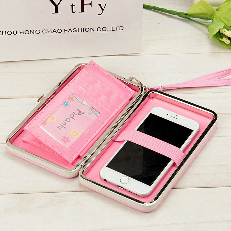 Wallet Female Women's Wallet Snap Coin Purse Phone Bag Bow Multi-card Bit Card Holder Purse Women Luxury Billetera Mujer