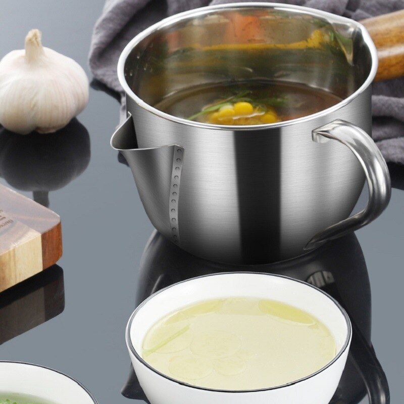Keuken Jus Olie Soep Vet Separator Kom Multi-Gebruik 304 Rvs Vet Olieman Filter Zeef Koken Pot Keuken gereedschap