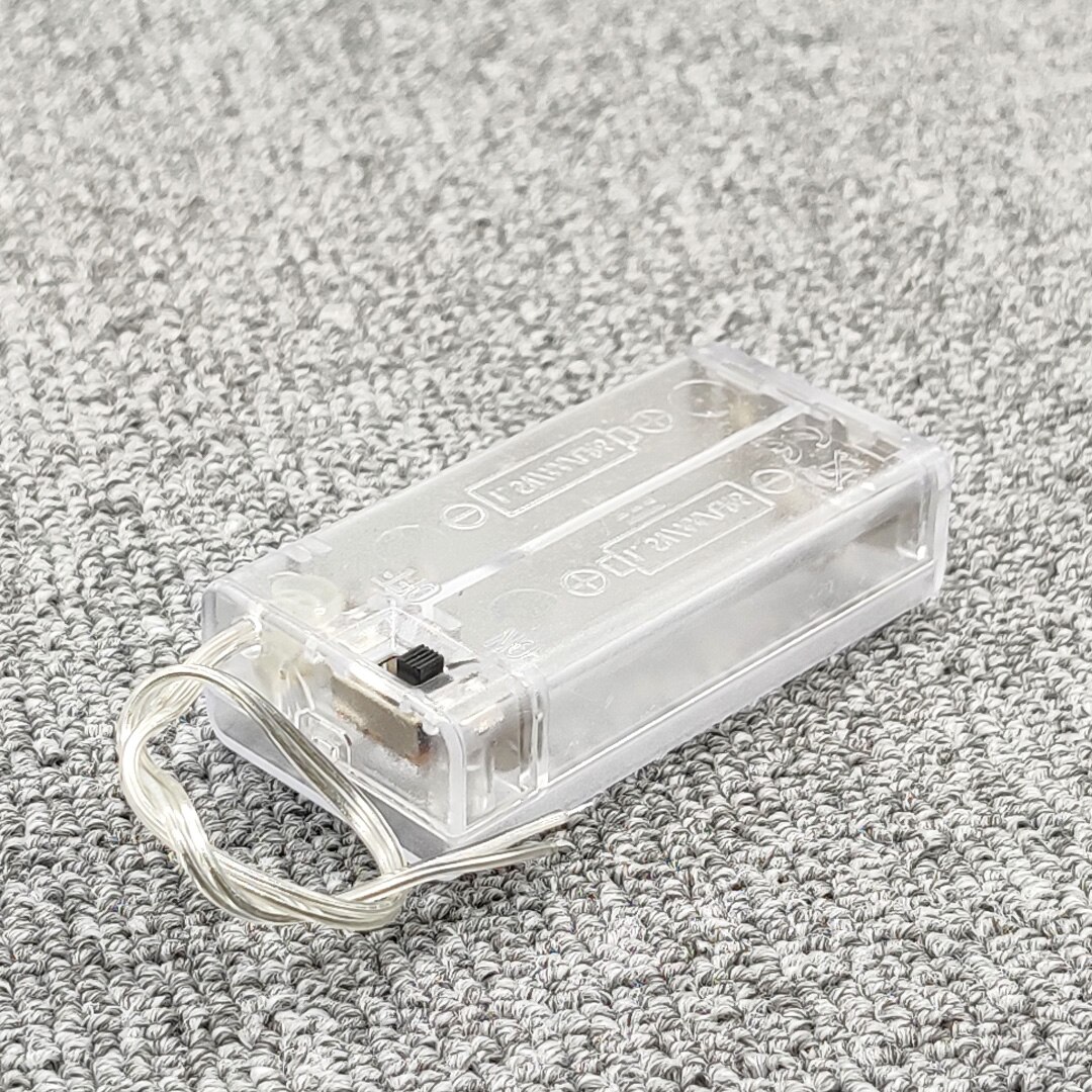 2 AA 3V Battery Holder AA Battery Box Case With Switch 2 X 1.5V AA Battery Holder Case Black/Transparent: Transparent