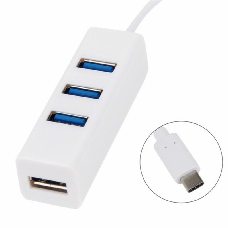 USB 3.1 Type-C om 3 Port USB Hub (wit)