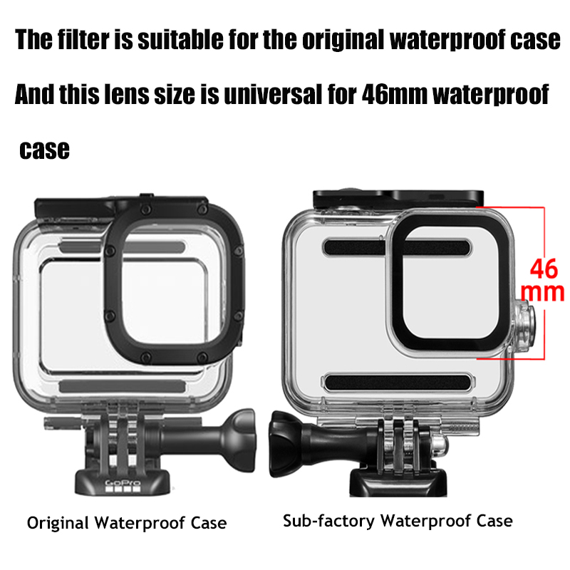 16X Macro Filter for Gopro 10/9/8 Black Original Waterproof Case Diving Red Purple Filter +Adapter Ring+Lens Cap for Gopro 10/9