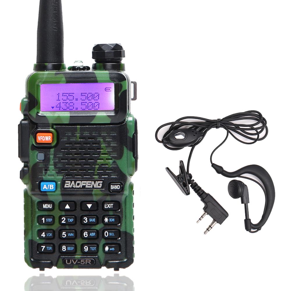 2 STUKS Baofeng BF-UV5R Amateur Radio Draagbare Walkie Talkie Pofung UV-5R 5W VHF/UHF Radio Dual Band Twee way Radio UV 5r CB Radio: 1pcs Camo Radio