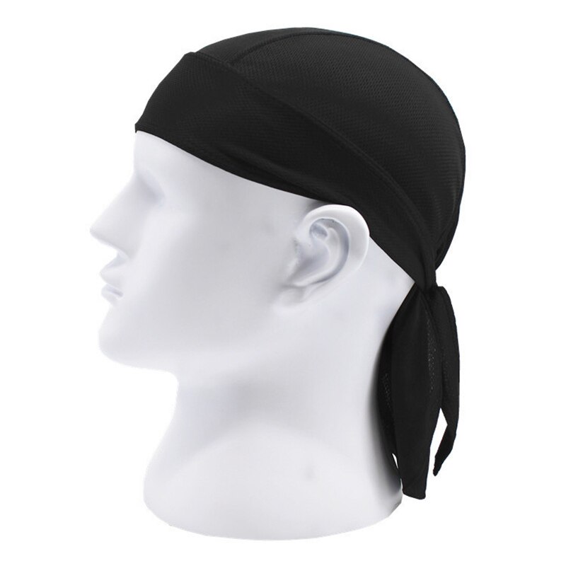Sombrero de pirata de la motocicleta casco Motocross de la bufanda de la cabeza de la cara llena máscara turbante chal casco Moto gorro CS transpirable al aire libre: Black