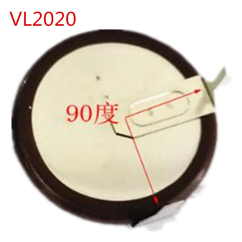 Brand VL2020 VL ML2020 Met Benen 90 graden Oplaadbare Knop Batterij Voor Autosleutel Afstandsbediening Knoopcel