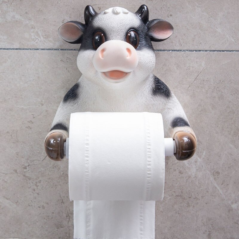 Leuke Vee Tissue Houder Wc Wall-Mounted Papierrolhouder Koeien Decoratieve Papieren Handdoek Houder Punch-Gratis Badkamer accessoire: B