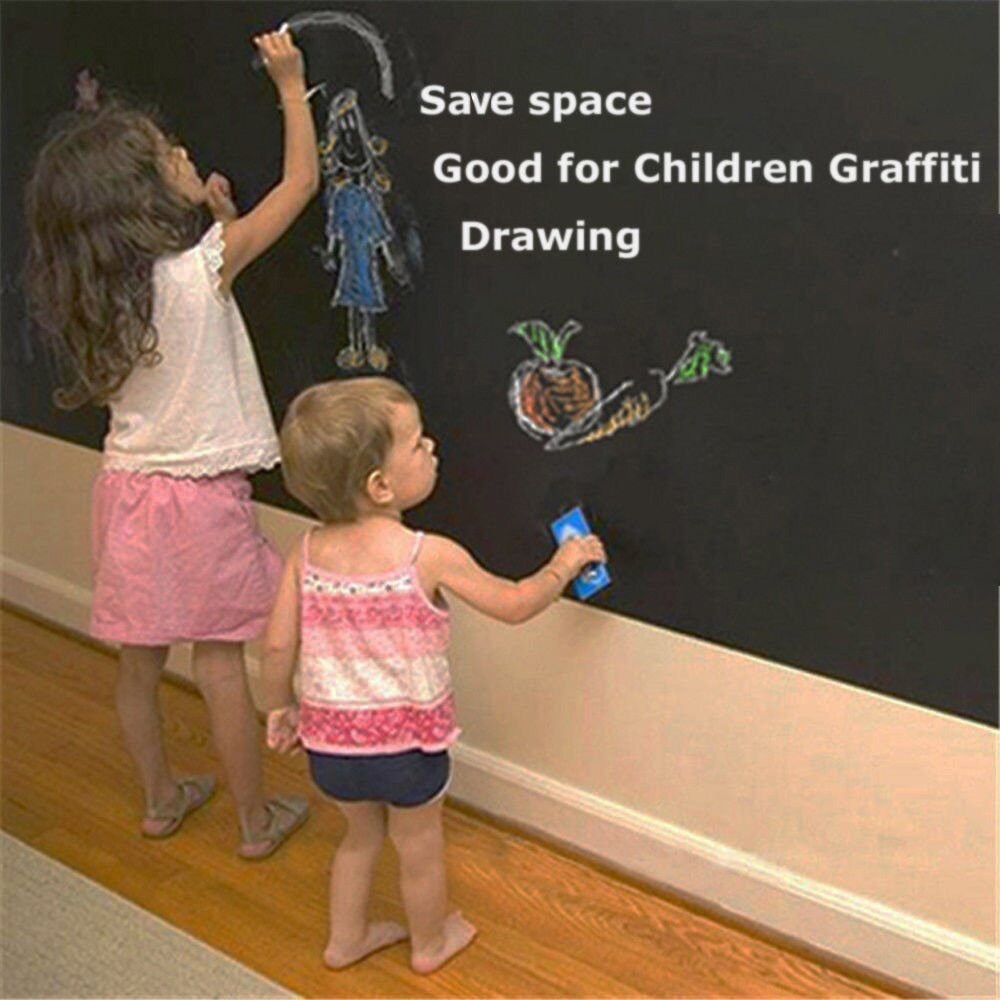 Blackboard Vinyl Peel and Stick Self Adhesive Chalkboard Wall Sticker Draw Decor Mural Decals Remove Blackboard Tools