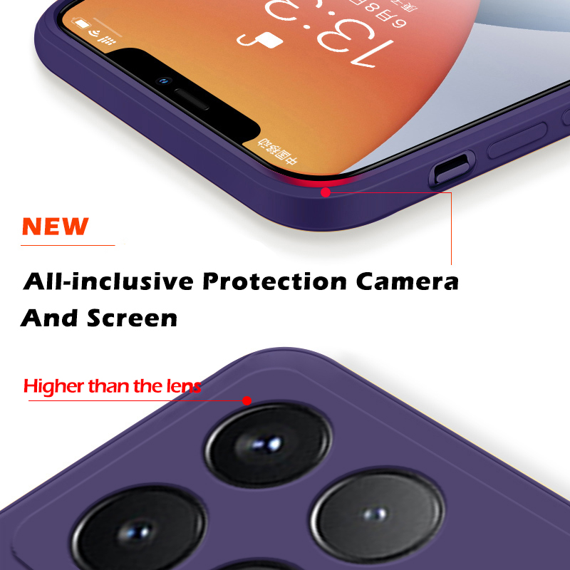 Coque souple en silicone liquide d'origine de luxe pour Xiaomi, couverture de téléphone, Poco X6 Pro, 5G