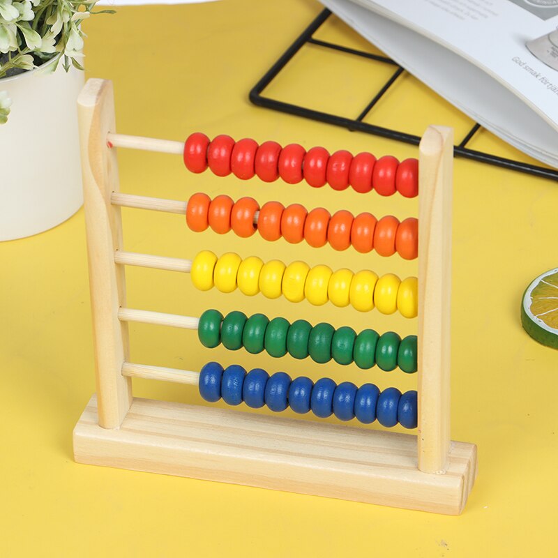 1Pc Educatief Speelgoed Mini Houten Telraam Kinderen Early Math Leren Speelgoed Getallen Tellen Berekenen Kralen Abacus 15.5*15cm