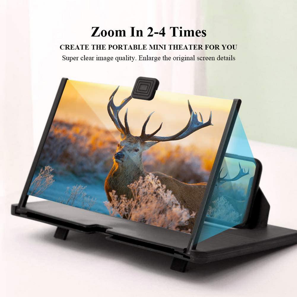 12 Inch Mobile Phone Screen Magnifier HD Video Amplifier Stand Bracket With Movie Game Magnifying Folding Phone Desk Holder