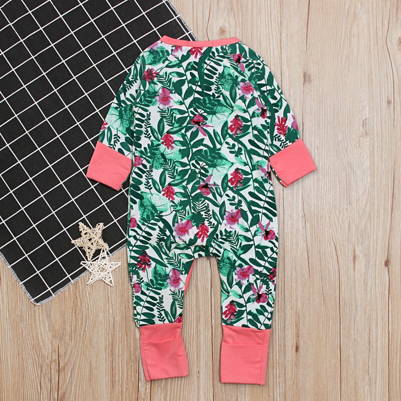 Baby Meisje Jongens Kleding Kids Froral Lange Mouw Romper Dubbele Rits Overalls Kleding Baby Kids Katoen Herfst en Winter Stijlen