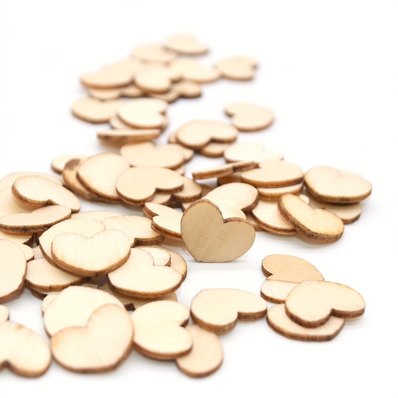 100/200Pcs Mini Houten Hart Tafel Versieren Rustieke Houten Confetti Tabel Scatter Home Decoratie Diy Craft levert