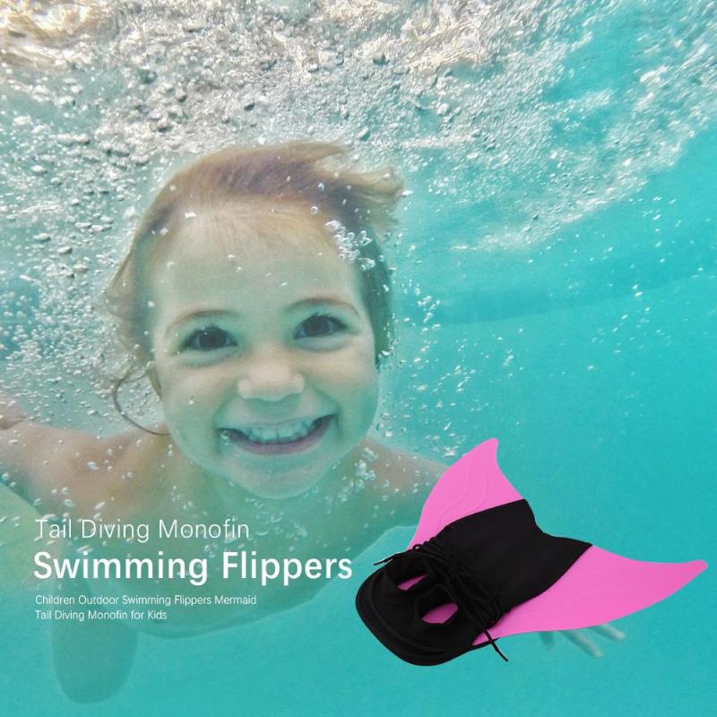 nuevos niños al aire libre suave cómodo nadando aletas para el pie de cola de sirena de buceo monoaleta niños formación aprendizaje Accesorios