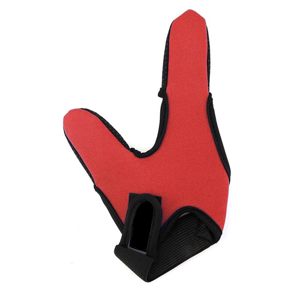 Guantes de pesca antideslizantes transpirables para exteriores, protectores de dedos impermeables, accesorios de herramienta, 2 dedos, Invierno: Rojo