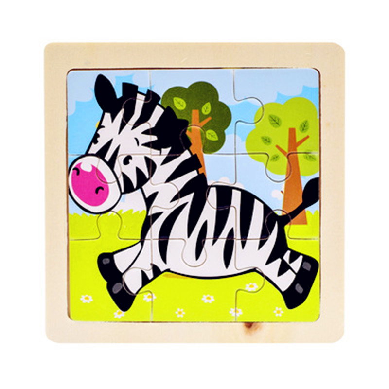 Mini Größe 11*11 CM Kinder Spielzeug Holz Puzzle 3D Baby Cartoon Tier/Verkehrs Holz Puzzles Jigsaw Bildungs spielzeug für Kinder