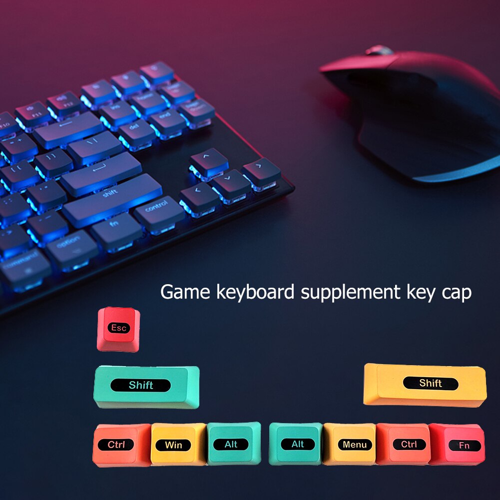 10pcs Gaming Key Caps Pad Keyboard KeyCaps Mechanical Keyboard CMYK Key Cap for Cherry/Kailh Replace Modifier