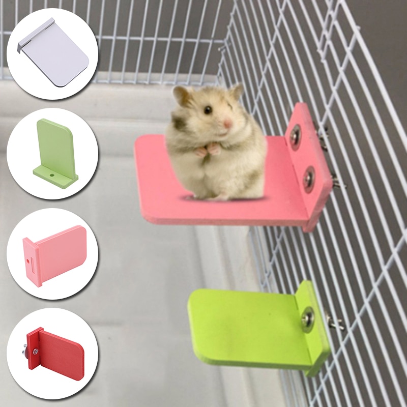 1pc små kæledyr hamster platform beslag rack legetøj farverige økologiske bord leverer rundt egern bur tilbehør