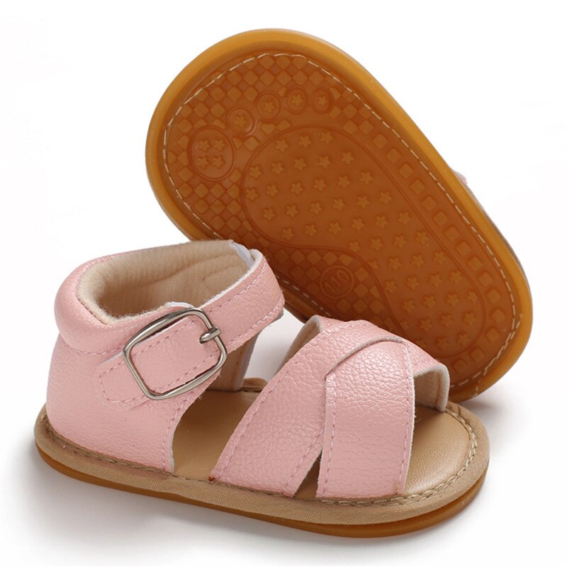 Baby Girls Solid Sandals Shoe Leather Casual Shoes Sneaker Anti-slip Soft Sole Toddler Shoes Baby Shoes