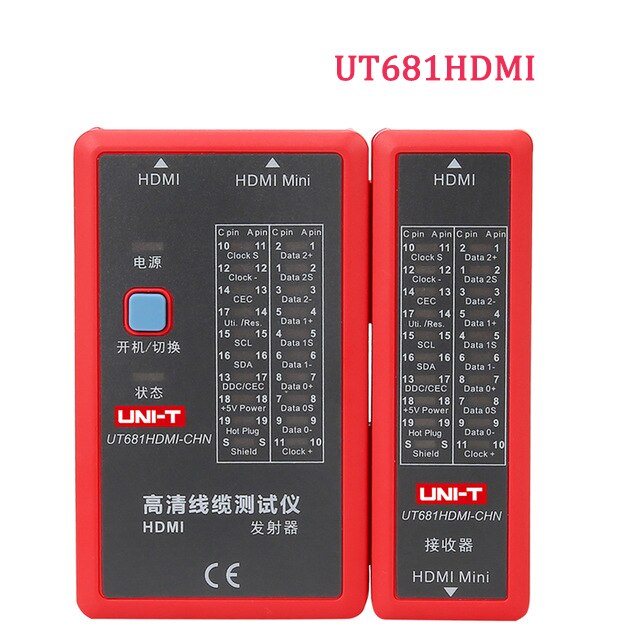 Uni-t enhed  ut681l/ut681c/ut681 hdmi kabel tester lan auto netværk led tester ethernet telefon bnc hdmi reparationsværktøj: Ut681 hdmi