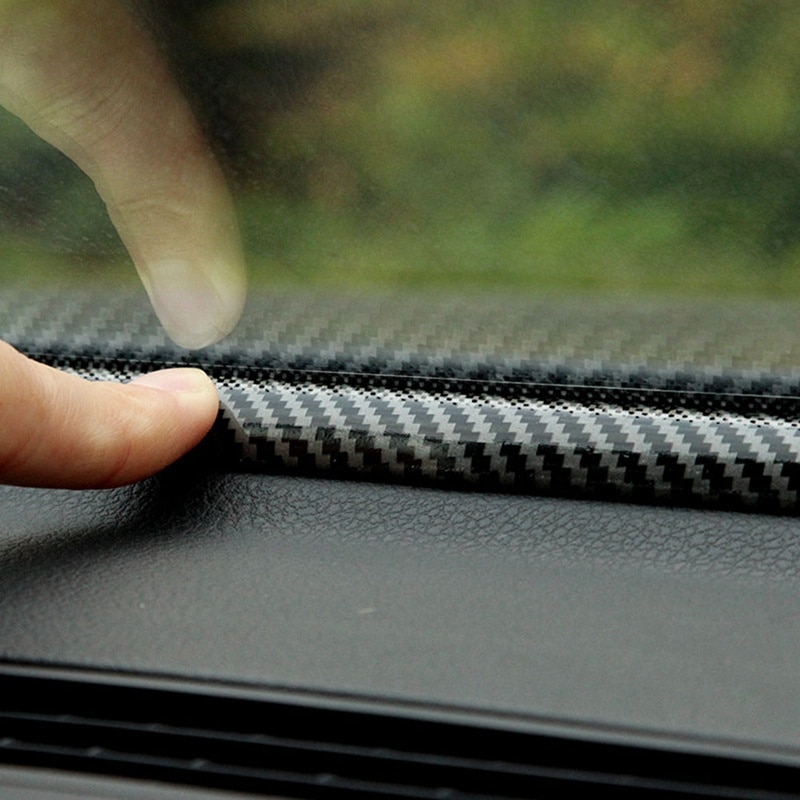 1.6M Car Dashboard Edges Sealing Strip Carbon Fiber pattern Noise Insulation Interior Front Windshield Gap Sealing Rubber Strips