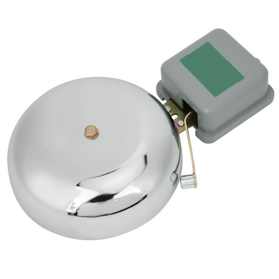 150mm Tradition Electric Bell Alarm AC220V 100A 20W Non-Sparking External Beat Type Stainless Steel School Factory Bell Doorbell