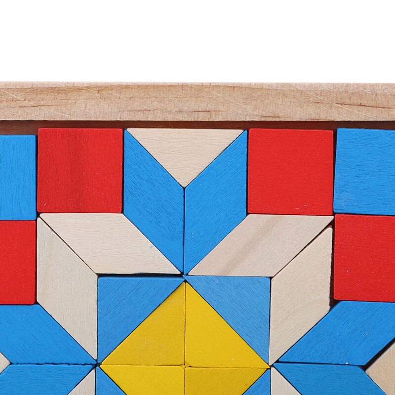 3D Houten Ruit Driehoek Puzzel Kleurrijke Vierkante IQ Spel Brain Teaser Intelligent Math Educatief Speelgoed Voor Kinderen