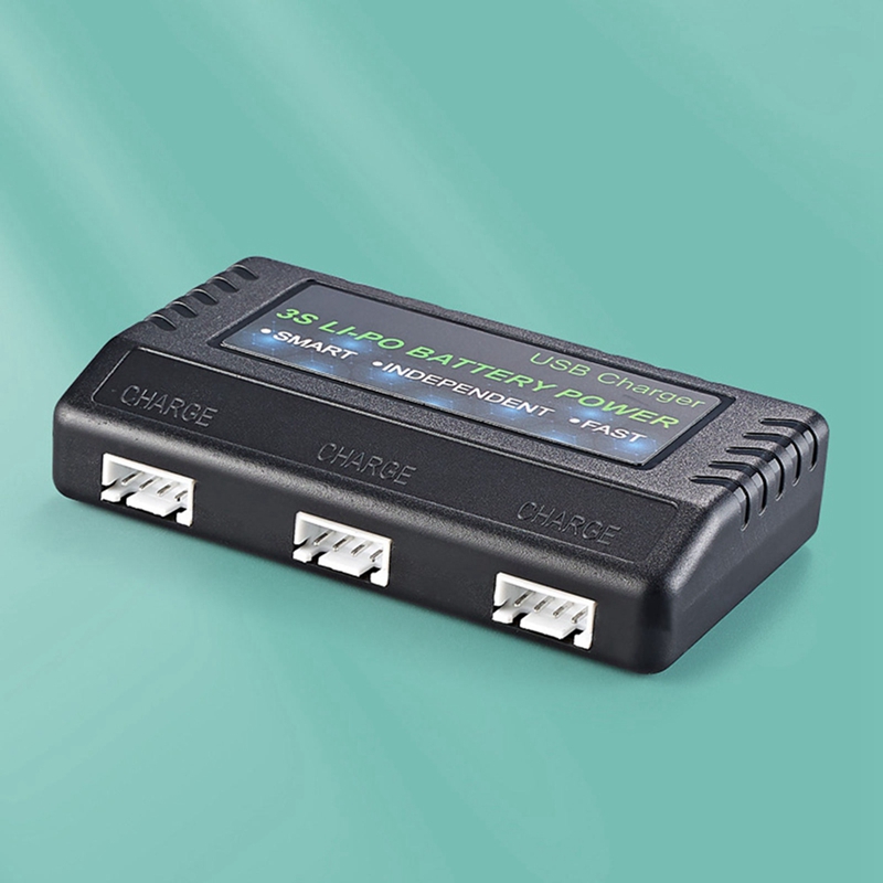 Cargador de batería li-po de 11,1 V, Cable USB, caja de cargador equilibrada para baterías 3S, paquete de batería de polímero de litio