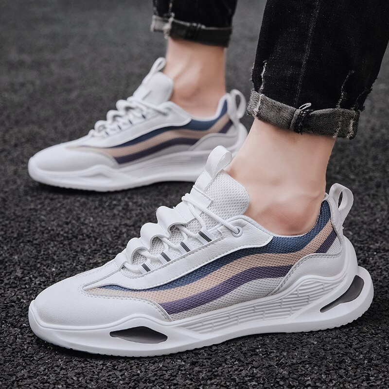 Men Jogging Walking Sports Shoes Outdoor Men Free Running High Lace-up Athietic Breathable Blade Sneakers: White B / 40