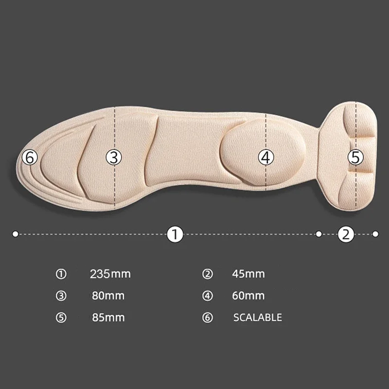 Erinnerung-Schaum Damen hoch Fersen Einlegesohle Rutschfest Niedliche Einlegesohle Komfortabel Atmungsaktiv Fersenschutz Massage-Einlegesohle