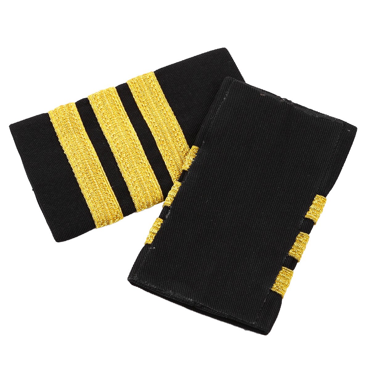 1Pair Pilots Uniform Epaulets Captain Craft Clothing Gold Stripes Epaulettes Shirts Shoulder Badges DIY Accessories