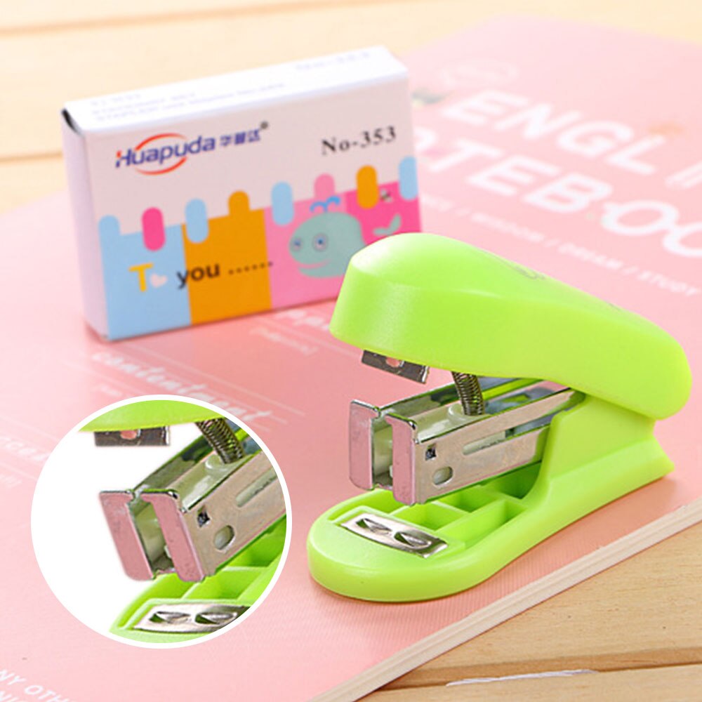 Umitive 1PC Mini juego de grapas de oficina de papelería de encuadernación para máquina de oficina suministros de encuadernación de para estudiantes