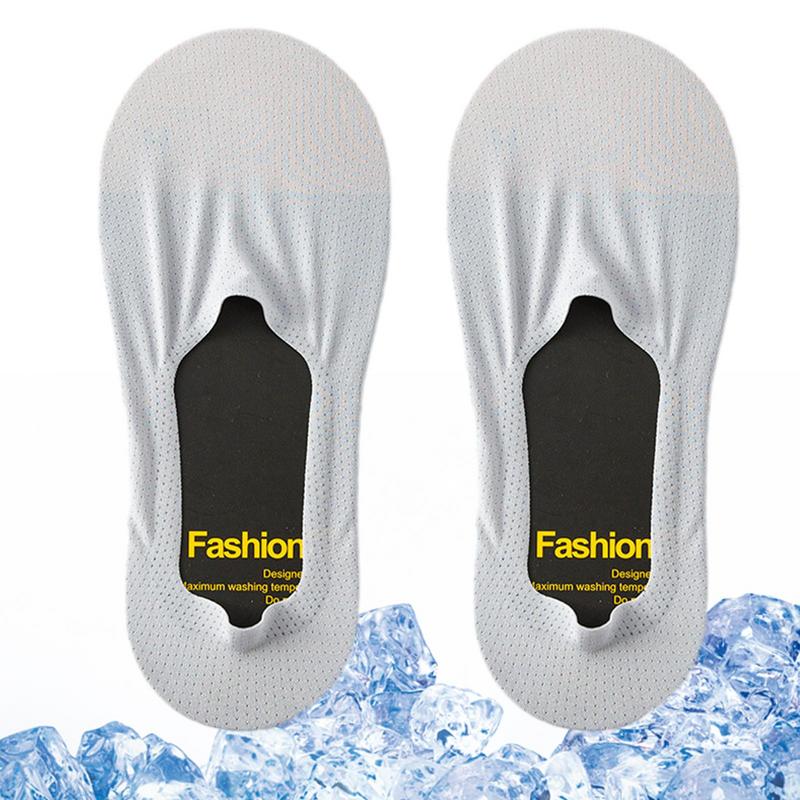Calzini antiscivolo invisibili in silicone no mostrare pantofole estive ultrasottili traspiranti calzini da barca a taglio basso in seta di ghiaccio tinta unita