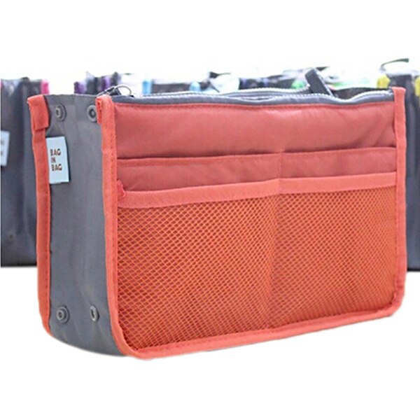Delle donne Sacchetto Cosmetico di Grande Inserto Dell'organizzatore Della Borsa di Trucco Del Sacchetto Multi Funzionale Delle Donne Cosmetico di Immagazzinaggio di Borse Da Viaggio: Orang Red