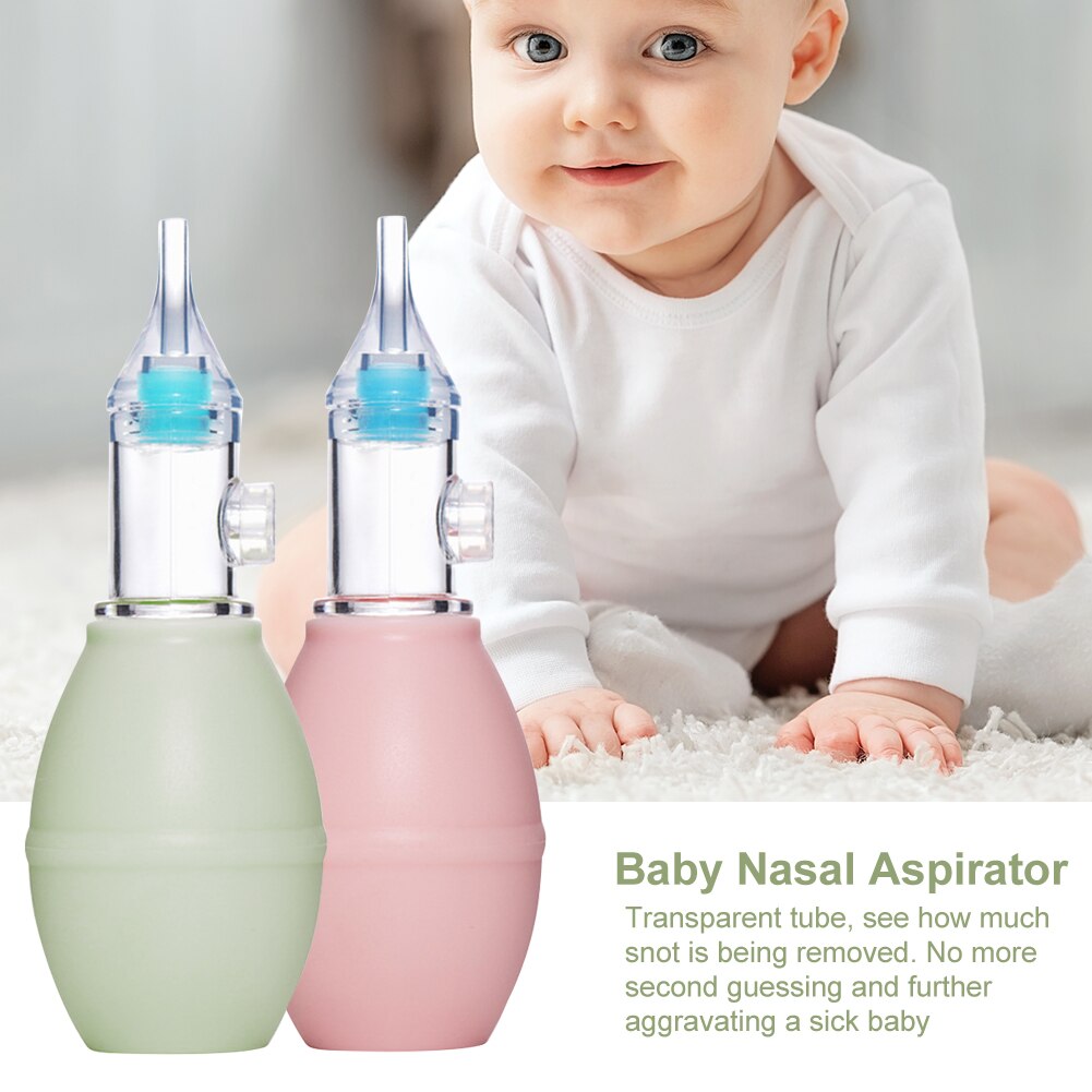 Aspirador Nasal de bebé Manual, removedor de moco, seguro, no tóxico, antireflujo, de silicona, reutilizable, ayuda a respirar mejor, succionador suave