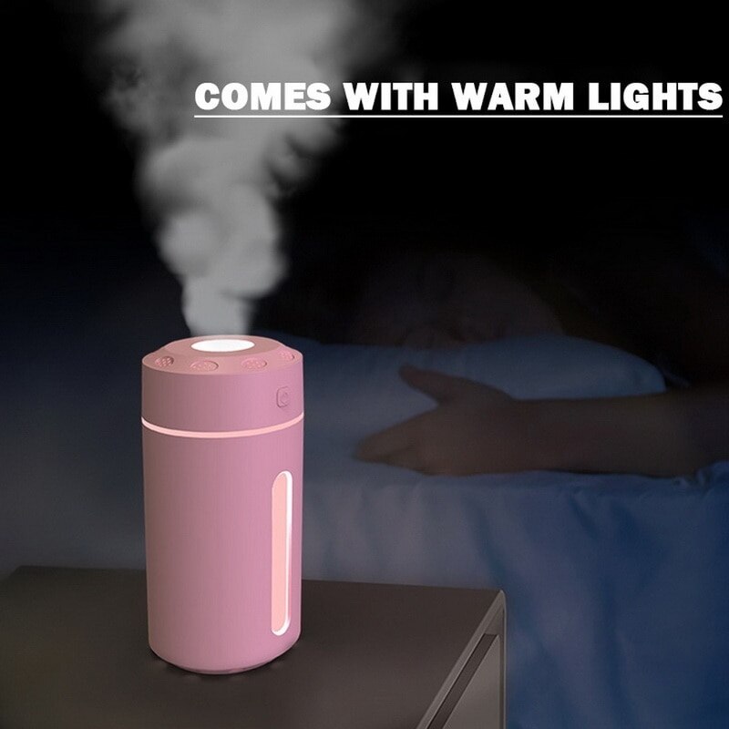 Luchtbevochtiger met led-verlichting, etherische olie diffuser, aroma, etherische olie, koele mist, luchtbevochtiger met instelbare mistmod.