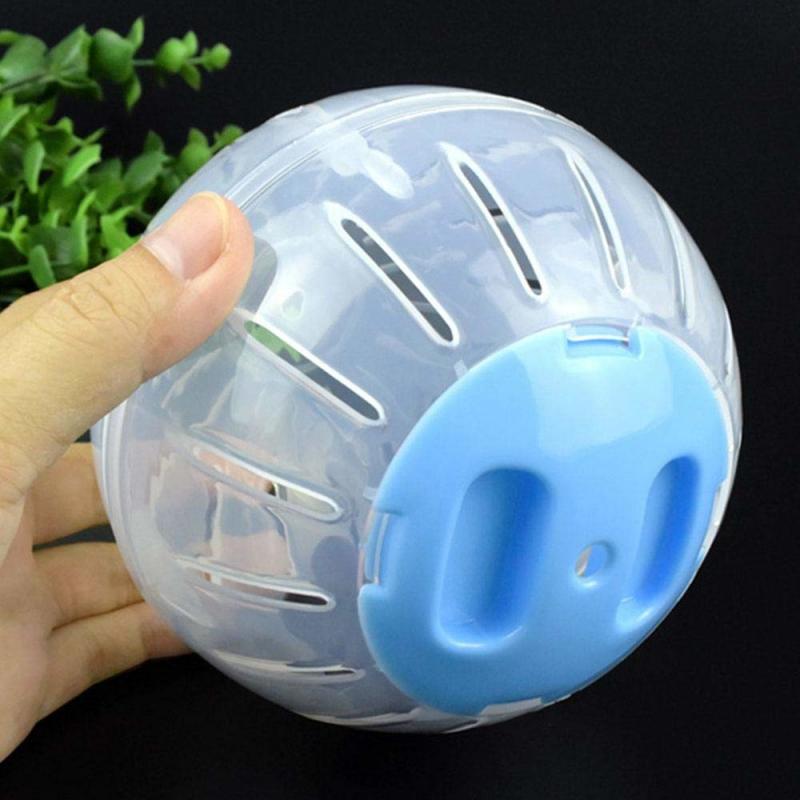 Bola transparente transpirable de 12cm con soporte para hámster, producto para mascotas, bola pequeña para correr, 2 colores, de plástico, apta para suministros para mascotas pequeñas