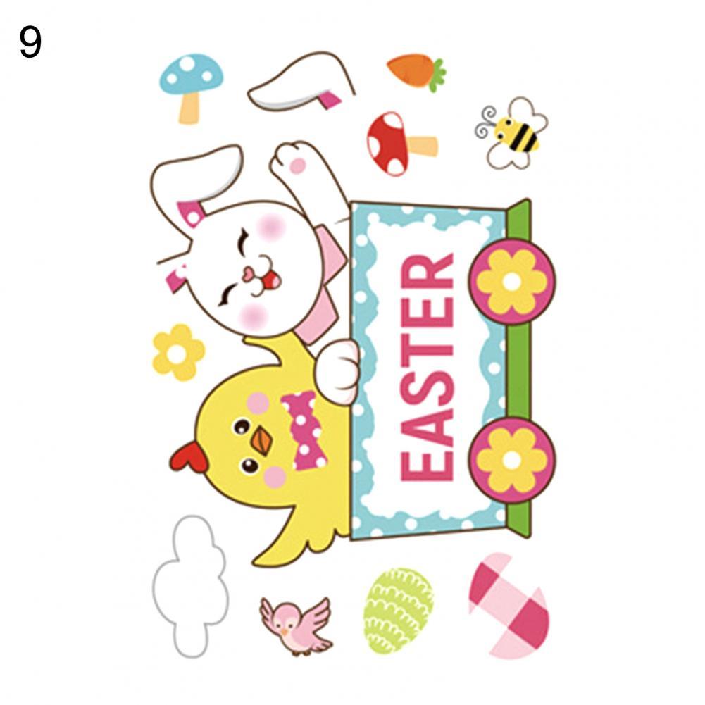 Happy Easter Window Stickers Bunny Easter Window Clings Decorations for Home Decals: 9