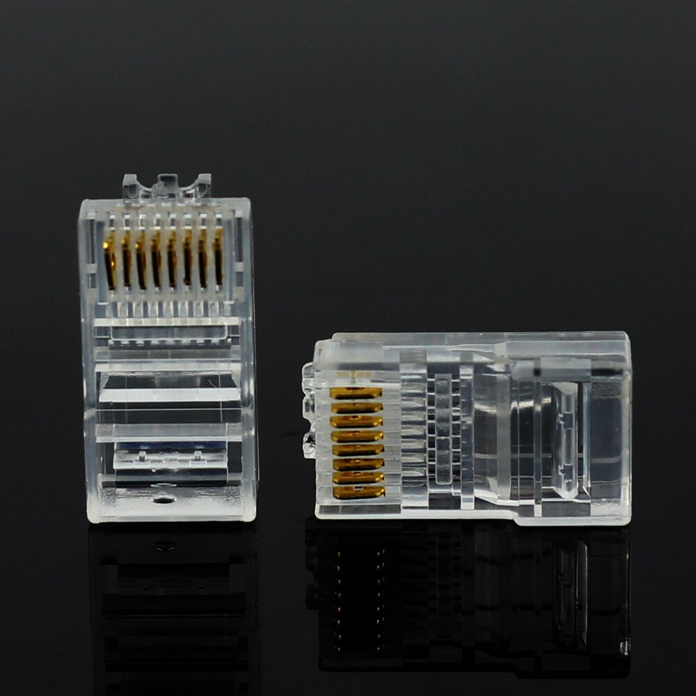 ANPWOO 20/50/100PCS RJ45 Ethernet Cables Module Plug Network Connector RJ-45 Crystal Heads Cat5 Cat5e Gold Plated Network Cable