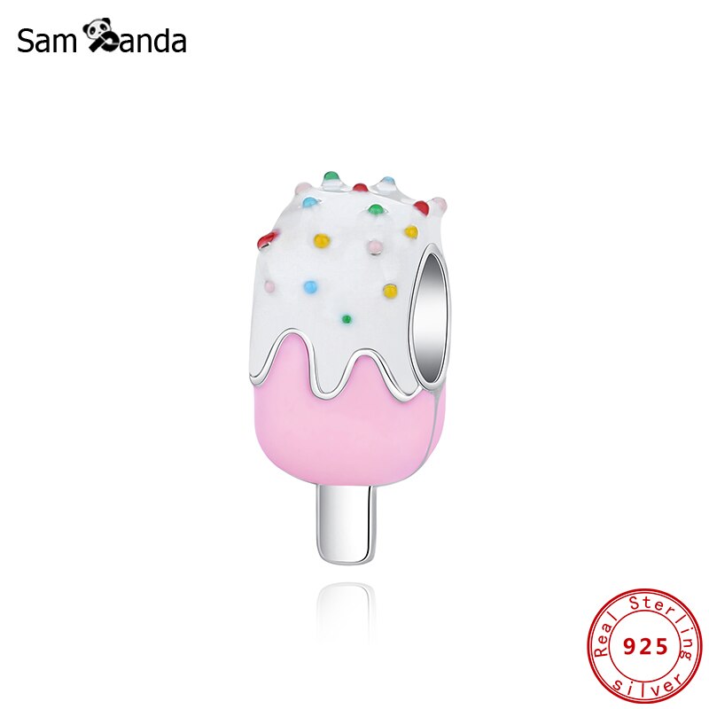 Authentic 100% 925 Sterling Silver Charms Ice Cream CZ Fit Original Bracelets Women DIY Jewelry