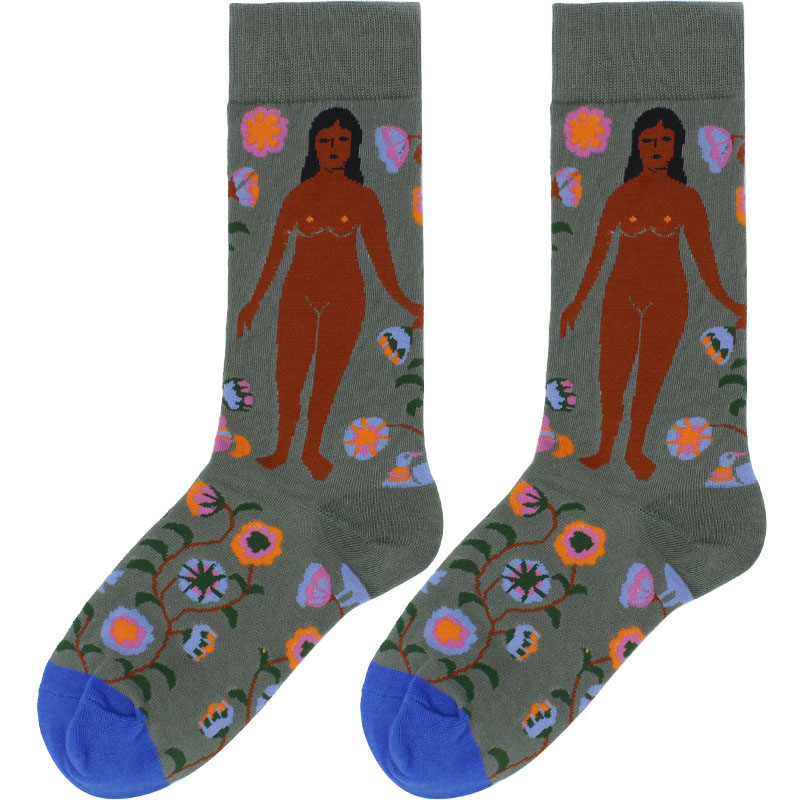 cotton happy socks women swan peace pigeon bird animal socks man colorful picasso art socks primitive tribe crazy men sock funny: women socks