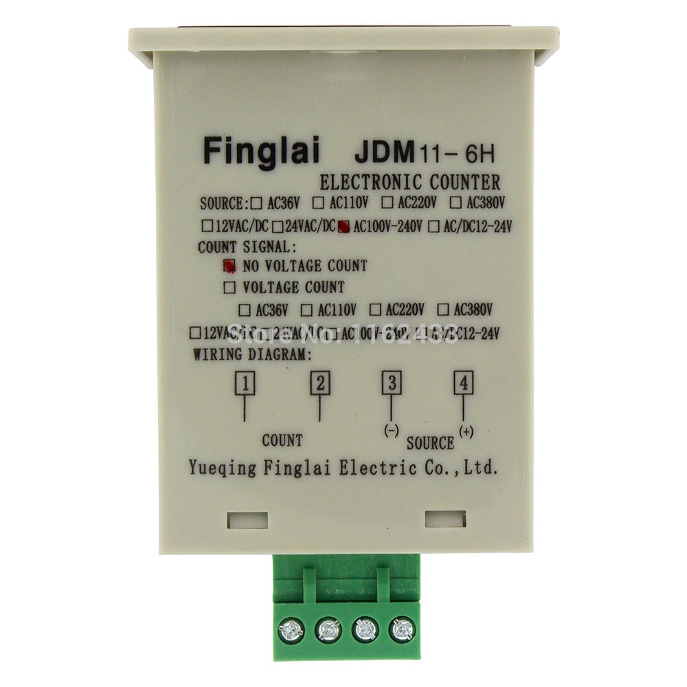 Jdm 11-6h 4- polet kontaktsignalindgang digital elektronisk tællerrelæ jdm 11 produktionstæller  ac 220v 110v 380v 36v dc 24v 12v