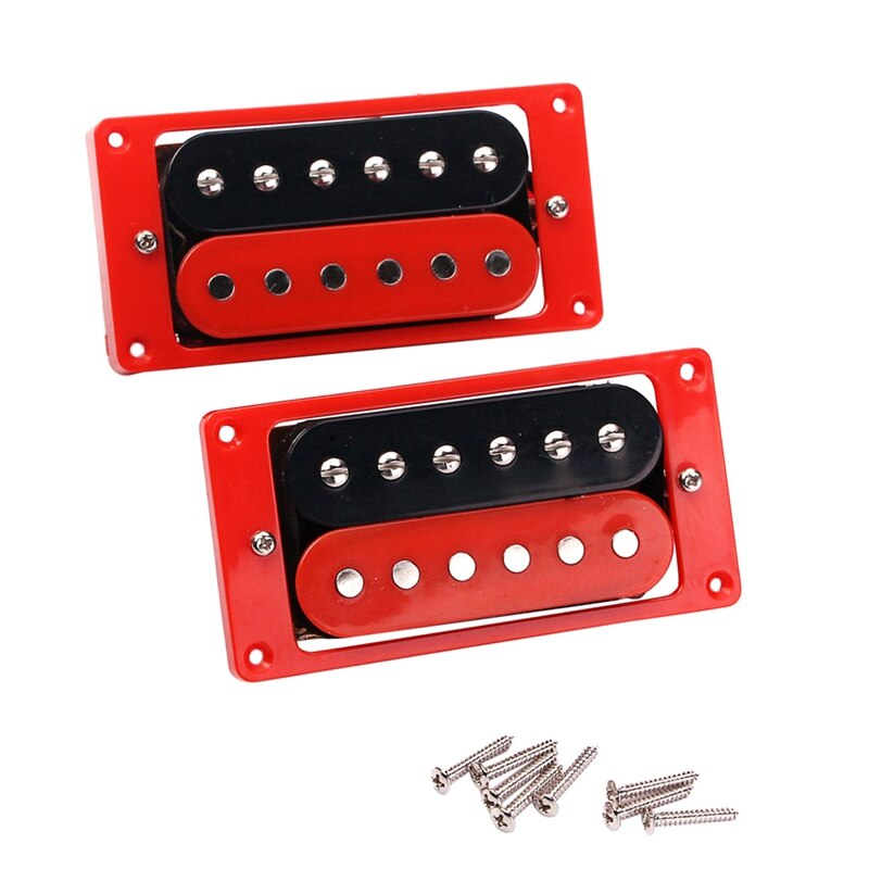 1 Set Of 2Pcs Red &amp; Black Humbucker Double Coil Pickups Neck Bridge for Lp Electric Guitar Pickups