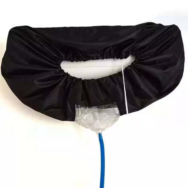 Zwarte airconditioner reinigingszak, stofhoes, hangende waterdichte beschermhoes, huishoudelijke schoonmaakstofhoes voor 1.5p 3p: Zwart / Ik