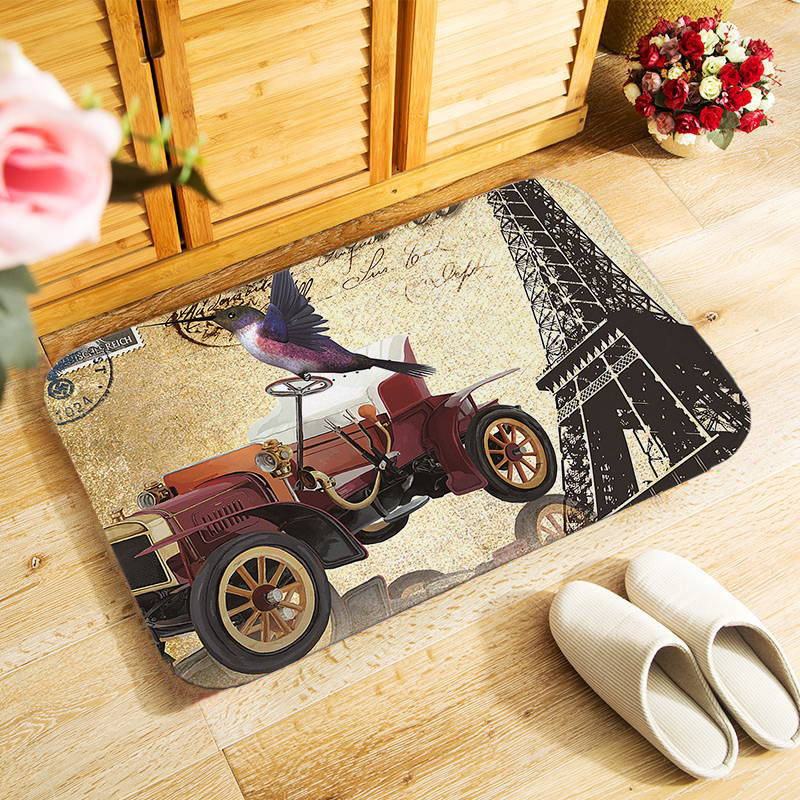 Retro london mobiltelefonboks 40 x 60cm udendørs entré dørmåtte lille område tæppe til soveværelse køkken gang dørmåtte skridsikre dørmåtte: Mu 214