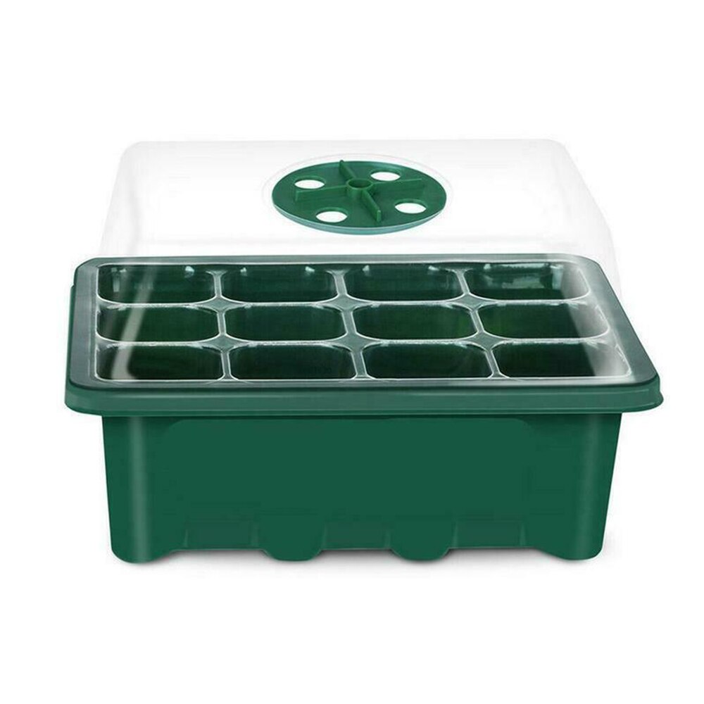 Seed Starter Tray Seedling Sprout Plate 12-Cells Nursery Pots Tray With Transparent Lids Box For Gardening Bonsai Garden Tool: 03