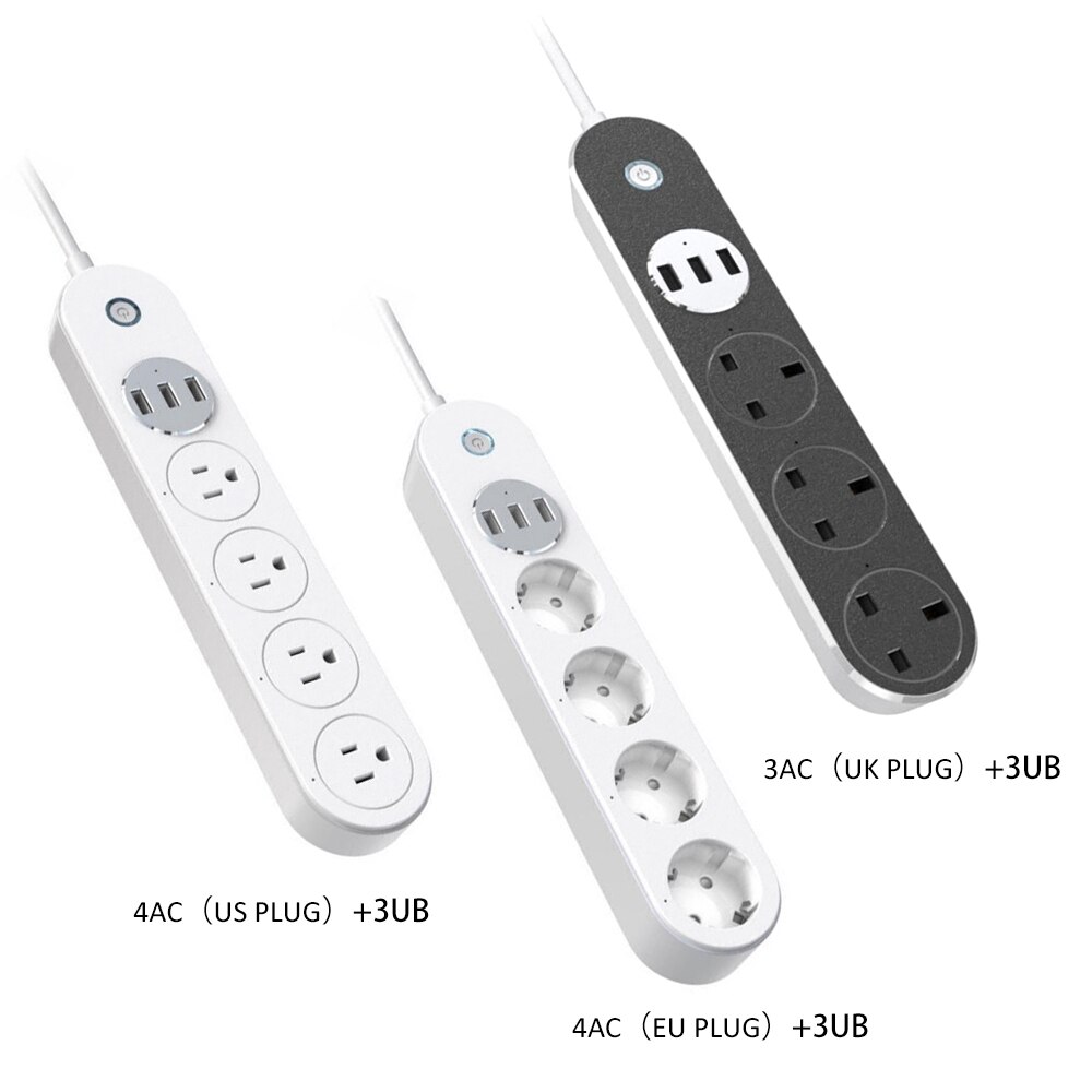 Wifi Smart Power Strip Intelligente Plug Socket Compatibel Met Alexa Google Ondersteuning Thuis Voice Control App Afstandsbediening Timer