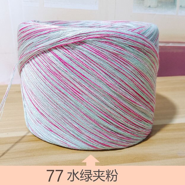 Fil de coton teint coloré 250g, 100% fils de coton pour tricoter à la main, fil serré coloré broderies crochet t4: 77