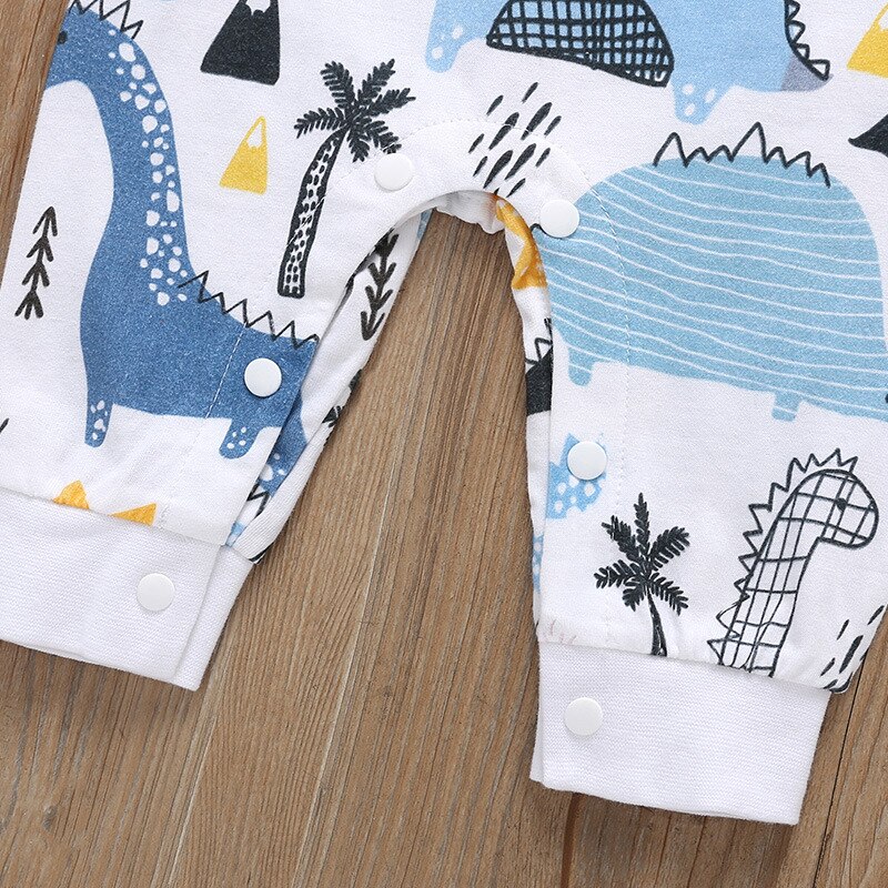 Carter Toddler Spring and Autumn Baby Boy and Girl Cartoon Dinosaur Long-sleeved Jumpsuit