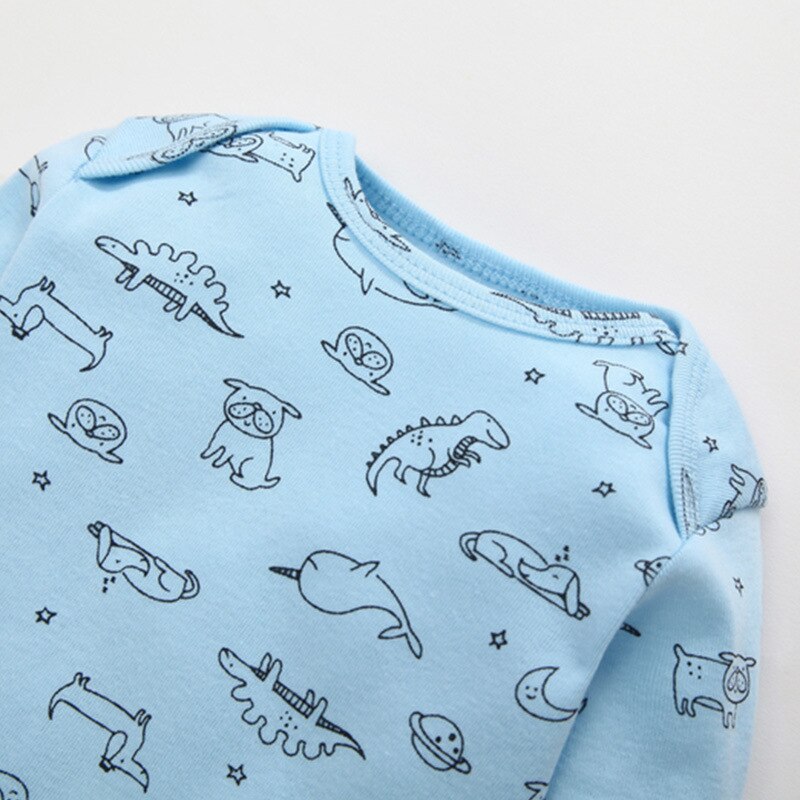 Dinosaurussen babykleding 3-12m kinder bodysuits voor babyjongens katoen 5 stuks pyjama lente kerst herfst lange mouwen voor jongens