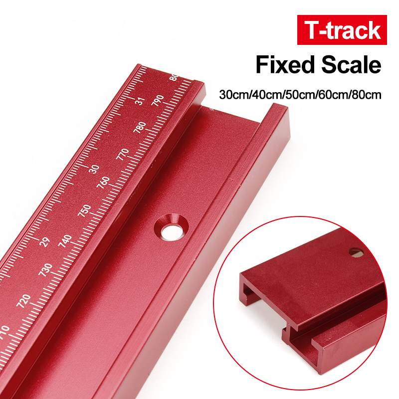 T Track with Scale Alloy T-tracks Slot Miter Track 300-800mm Woodworking Saw Table Workbench DIY Tools